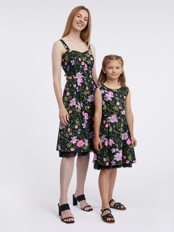 Orsay Schwarzes Blumenkleid für Mädchen ORSAY