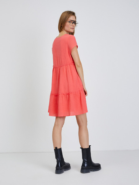 Orsay Korallfarbene Basic-Kleid ORSAY