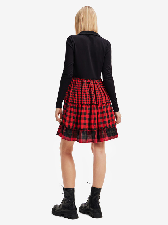 Desigual Rot-schwarz kariertes Damenkleid Desigual Harryst