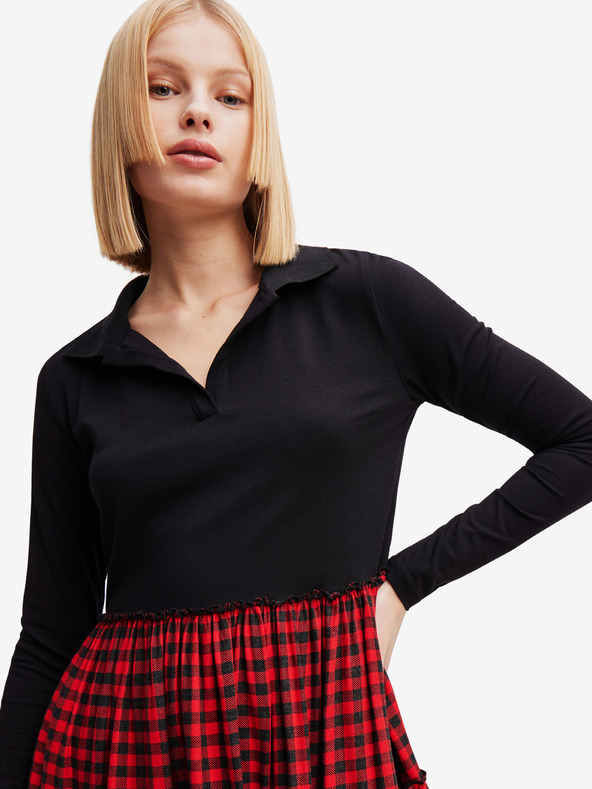 Desigual Rot-schwarz kariertes Damenkleid Desigual Harryst