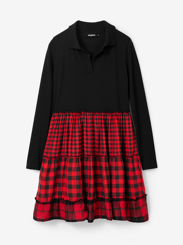 Desigual Rot-schwarz kariertes Damenkleid Desigual Harryst