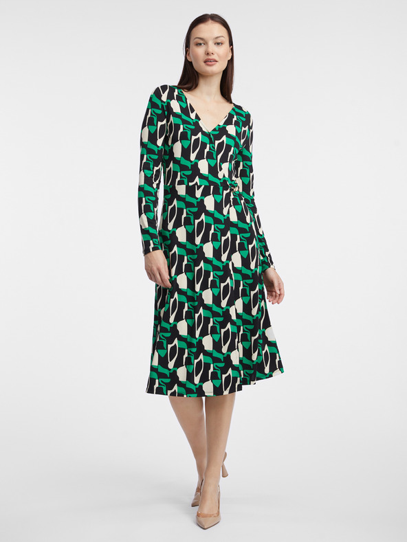 Orsay Grünes gemustertes Damenkleid ORSAY