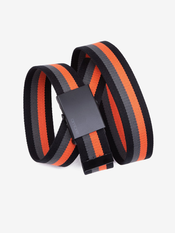 Ombre Clothing Orange-schwarzer Herren-Stoffgürtel Ombre Clothing A650