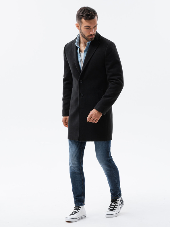 Ombre Clothing Schwarzer Leichter Herrenmantel Ombre Kleidung