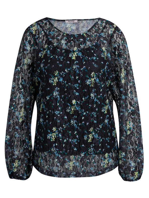 Orsay Schwarze geblümte Bluse ORSAY