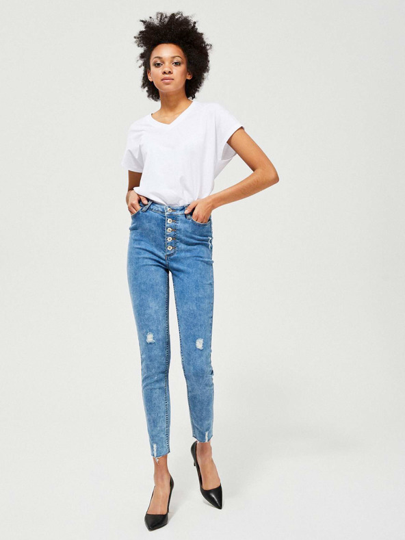 Moodo Blaue Skinny Fit Jeans für Frauen Moodo