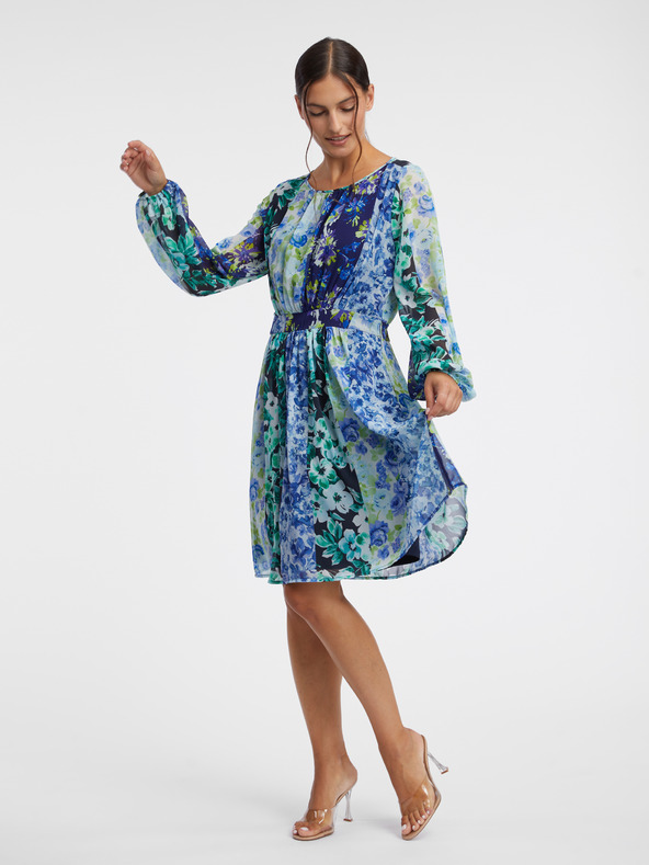 Orsay Blaues geblümtes Damenkleid ORSAY