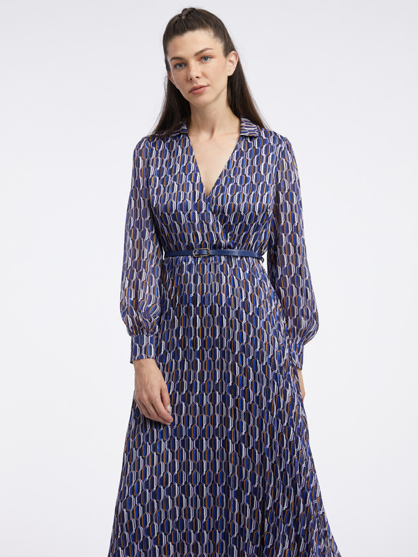 Orsay Dunkelblaues gemustertes Damenkleid ORSAY