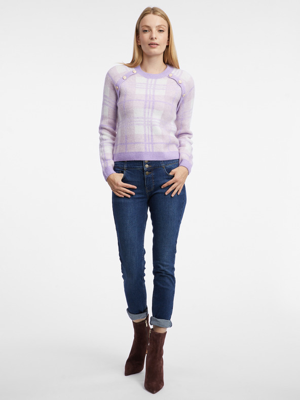 Orsay Hellvioletter Karo-Pullover für Damen ORSAY