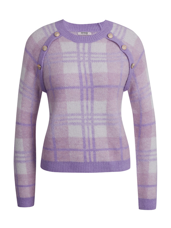 Orsay Hellvioletter Karo-Pullover für Damen ORSAY