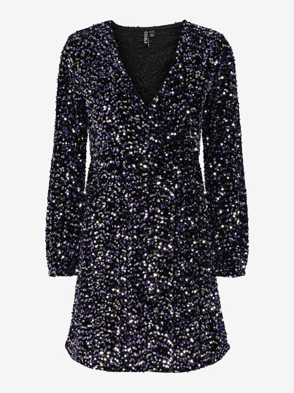 Pieces Schwarzes Damen Paillettenkleid Pieces Kam