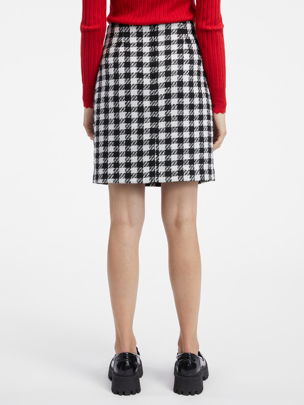 Orsay Weiß-schwarz karierter Damenrock ORSAY