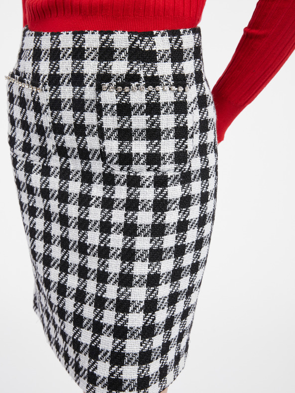 Orsay Weiß-schwarz karierter Damenrock ORSAY