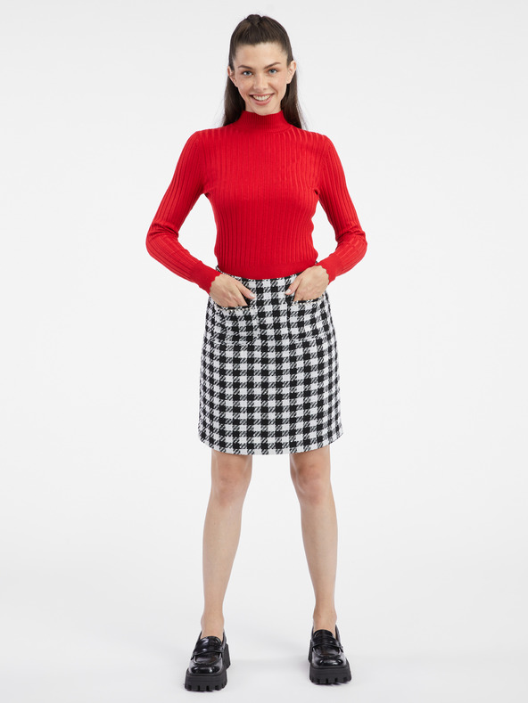 Orsay Weiß-schwarz karierter Damenrock ORSAY