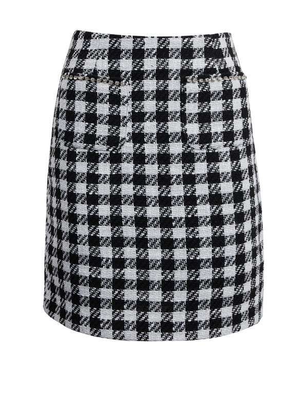 Orsay Weiß-schwarz karierter Damenrock ORSAY