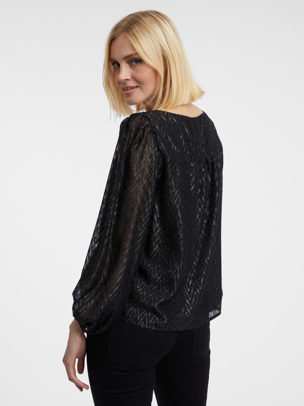 Orsay Schwarze gemusterte Damenbluse ORSAY