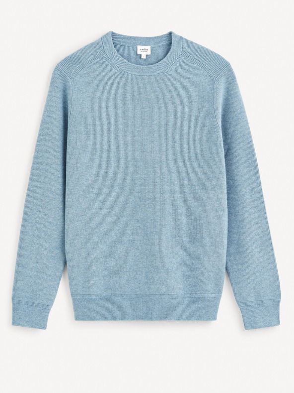 Celio Hellblauer Herren-Basic-Pullover Celio Femoon