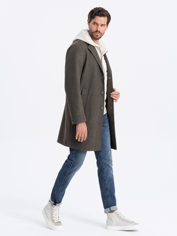 Ombre Clothing Dunkelgrüner leichter Herrenmantel Ombre Clothing
