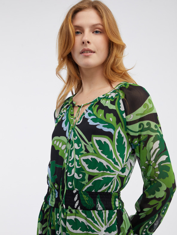 Orsay Grünes Damen-Blumenkleid ORSAY