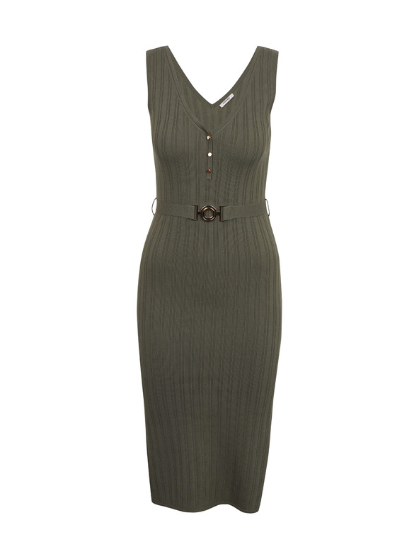 Orsay Khakifarbenes Damen-Pullover-Kleid ORSAY