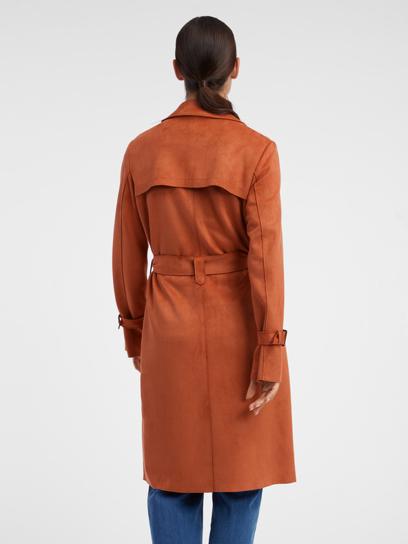 Orsay Ziegelfarbener Damen-Trenchcoat aus Wildleder ORSAY