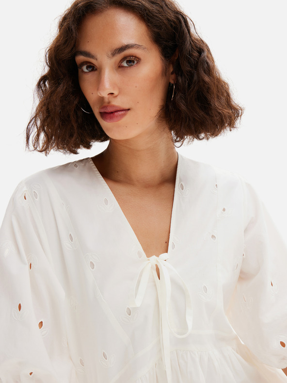 Desigual Weißes Desigual Lombard Damen Minikleid