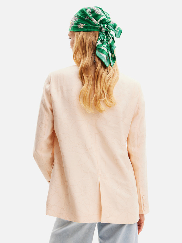 Desigual Apricotfarbene geblümte Damenjacke Desigual Elbert