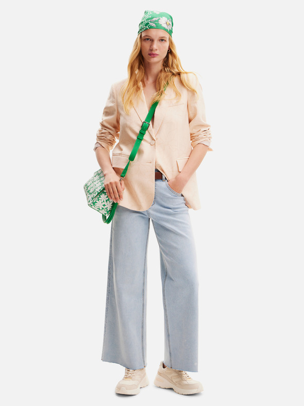 Desigual Apricotfarbene geblümte Damenjacke Desigual Elbert