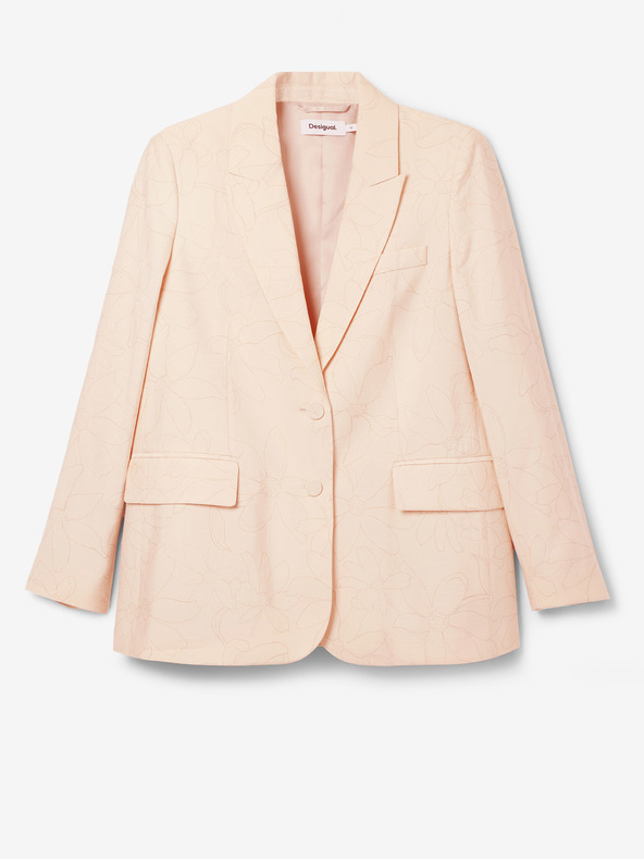 Desigual Apricotfarbene geblümte Damenjacke Desigual Elbert