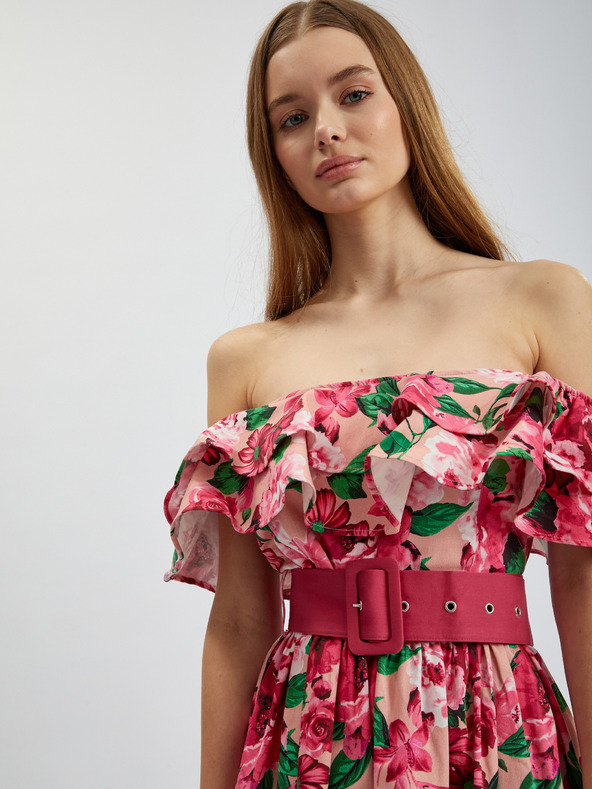 Orsay Dunkelrosa Damen-Blumenkleid ORSAY