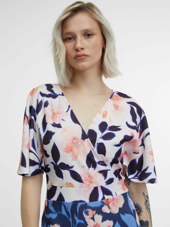 Orsay Dunkelblauer Damen-Blumen-Overall ORSAY