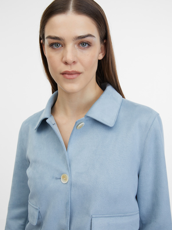 Orsay Blaue Damenjacke aus Veloursleder ORSAY