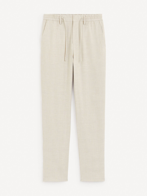 Celio Cremefarbene Herrenhose Celio Gocarre