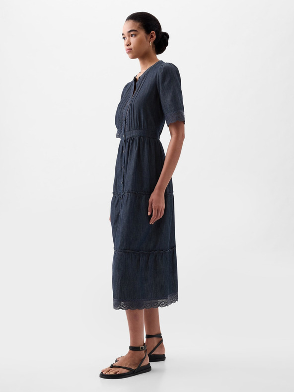 GAP Midikleid aus Denim mit Spitze GAP