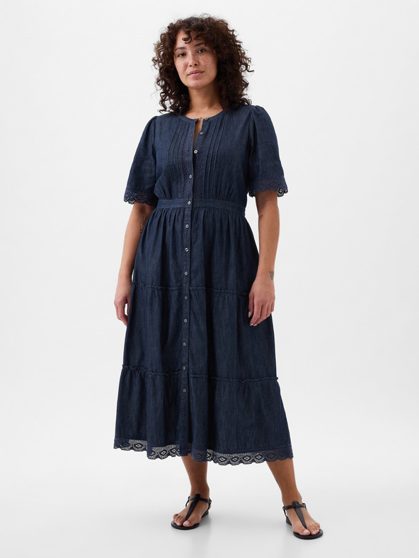 GAP Midikleid aus Denim mit Spitze GAP