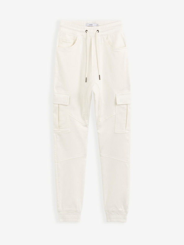 Celio Cremefarbene Herren Cargohose Celio Cokit4