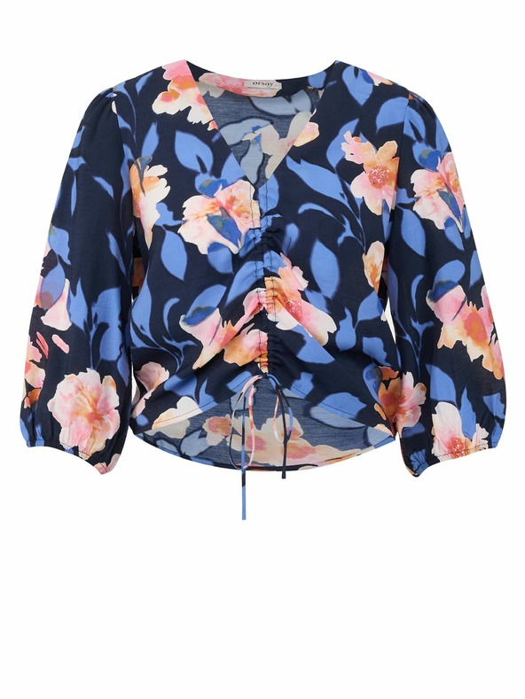Orsay Dunkelblaue Bluse mit Blumenmuster ORSAY