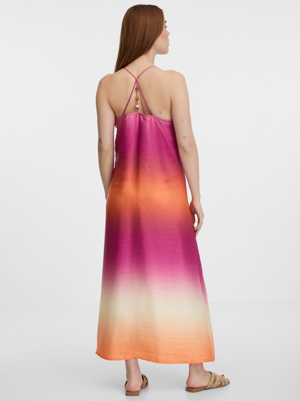 Orsay Orangefarbenes Damen-Maxi-Kleid ORSAY