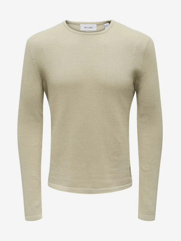 ONLY & SONS Beige Herren-Basispullover ONLY & SONS Panter