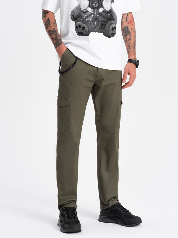 Ombre Clothing Dunkelgrün Herren Cargohosen Ombre Clothing