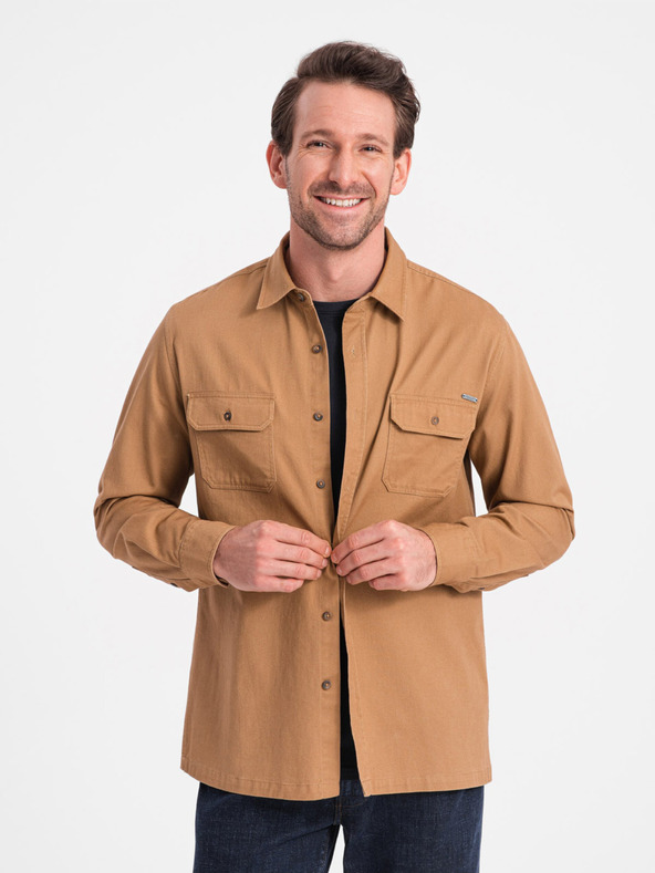 Ombre Clothing Braunes Herrenhemd Ombre Clothing