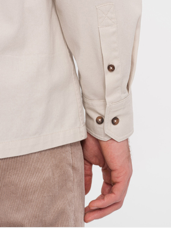 Ombre Clothing Cremefarbenes Herren Ombre Clothing Überhemd