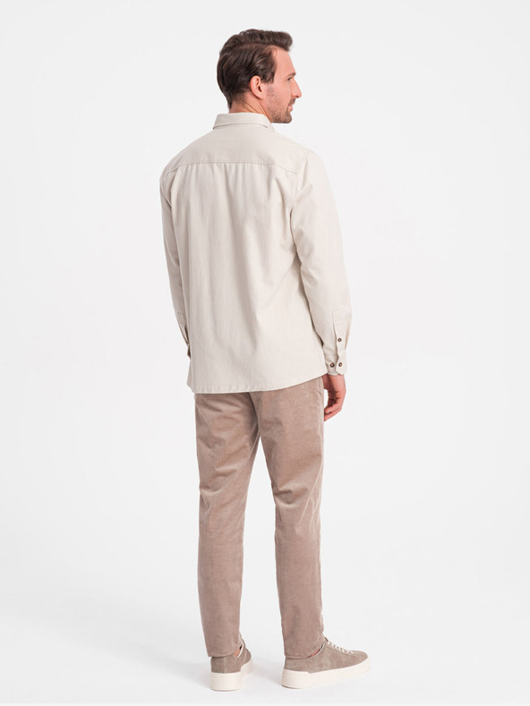 Ombre Clothing Cremefarbenes Herren Ombre Clothing Überhemd