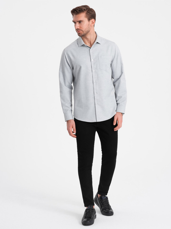 Ombre Clothing Hellgraues Herrenhemd brindle Ombre Clothing