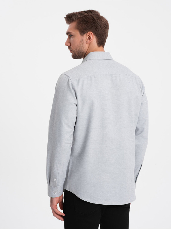 Ombre Clothing Hellgraues Herrenhemd brindle Ombre Clothing