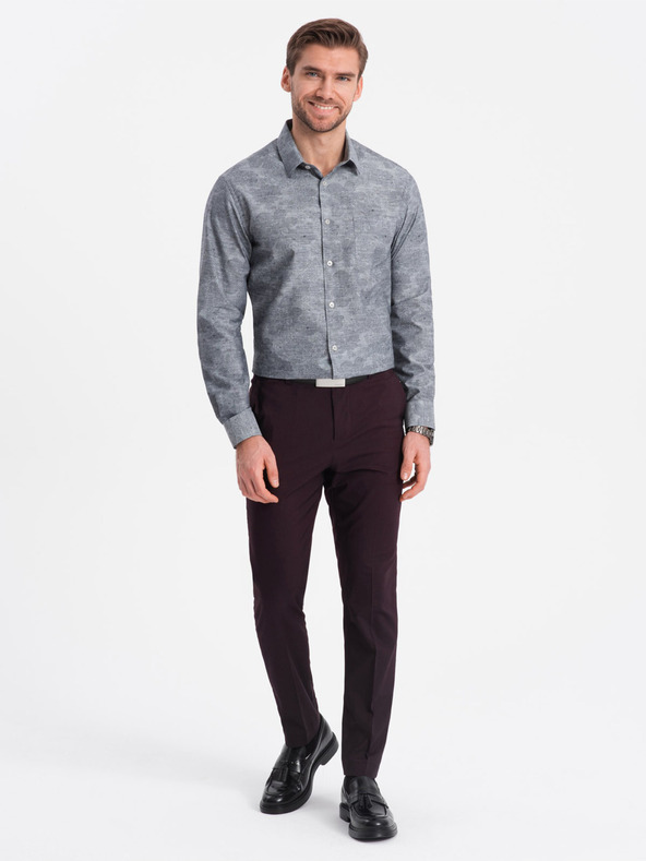 Ombre Clothing Grau gemustertes Herrenhemd Ombre Clothing