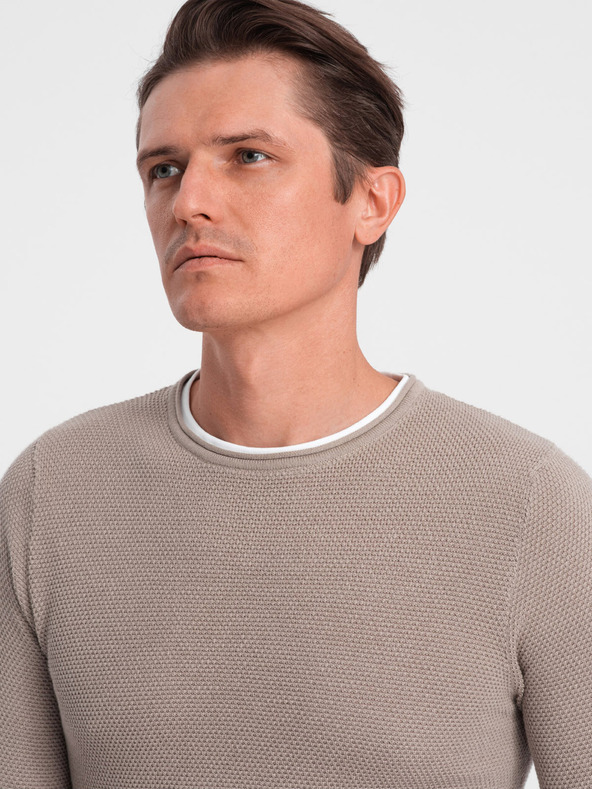 Ombre Clothing Beige Herren Pullover Ombre Kleidung