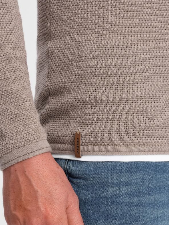 Ombre Clothing Beige Herren Pullover Ombre Kleidung
