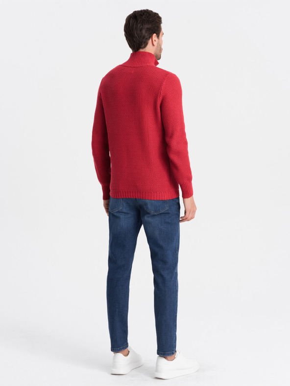 Ombre Clothing Rot Herren Kragenpullover Ombre Kleidung
