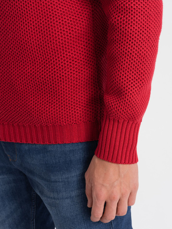 Ombre Clothing Rot Herren Kragenpullover Ombre Kleidung